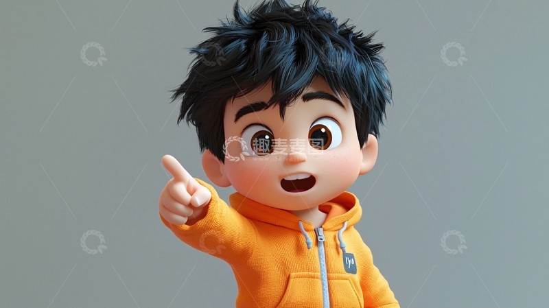 高清大图下载【趣麦麦图】可爱卡通男孩