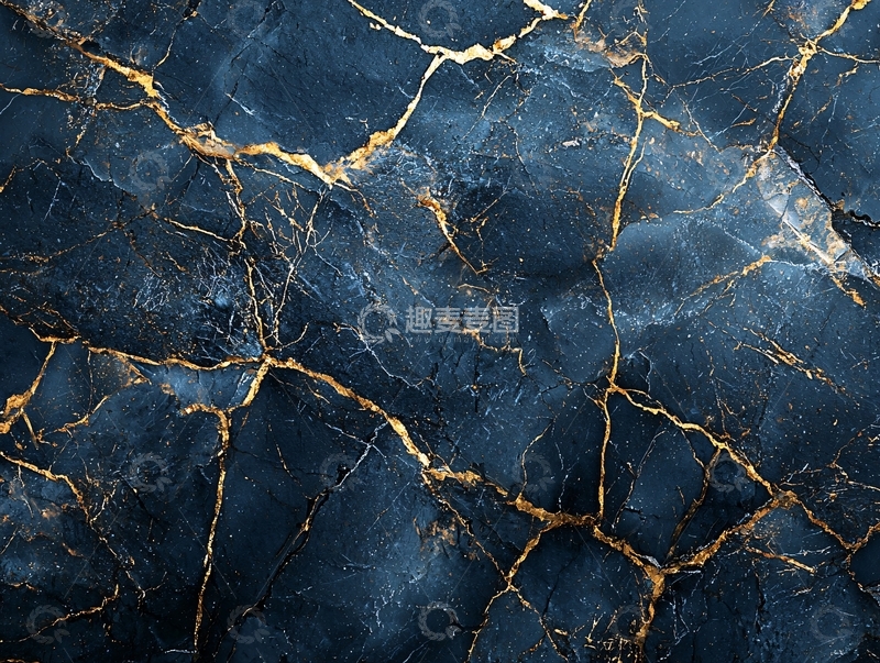 高清大图下载【趣麦麦图】深蓝色大理石金线纹理