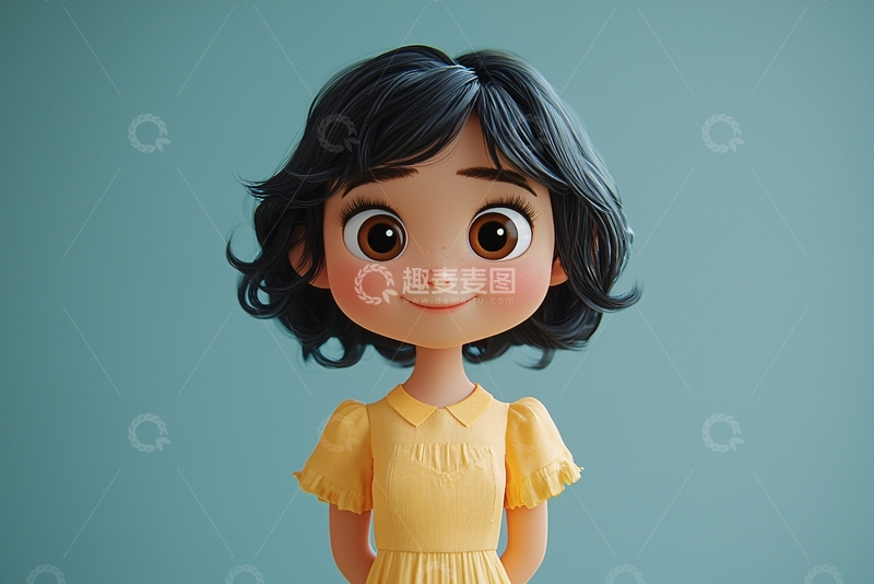 高清大图下载【趣麦麦图】卡通女孩117