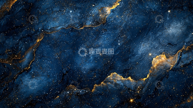 高清大图下载【趣麦麦图】深蓝宇宙星云背景图
