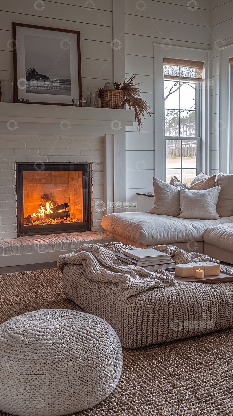 高清大图下载【趣麦麦图】温暖舒适的乡村风格客厅