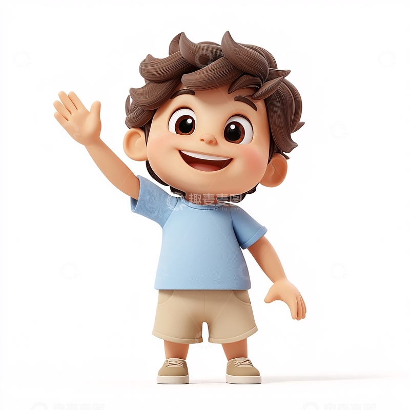 高清大图下载【趣麦麦图】可爱卡通男孩