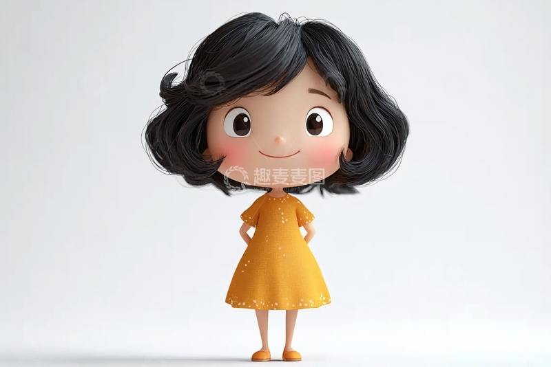 高清大图下载【趣麦麦图】可爱卡通女孩
