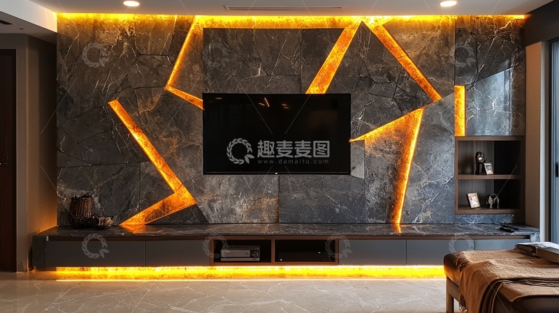 高清大图下载【趣麦麦图】现代风格电视背景墙