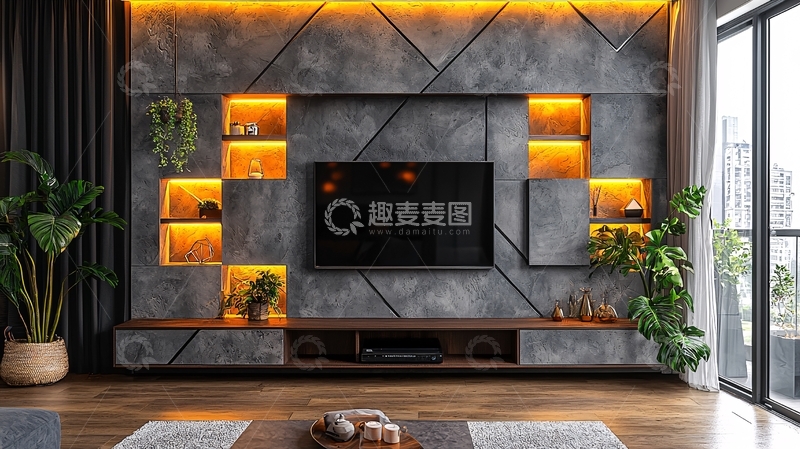高清大图下载【趣麦麦图】电视背景墙装饰设计