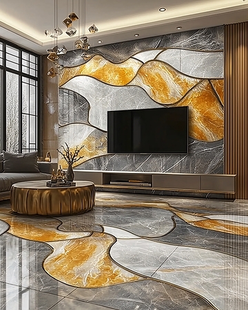 现代轻奢电视背景墙