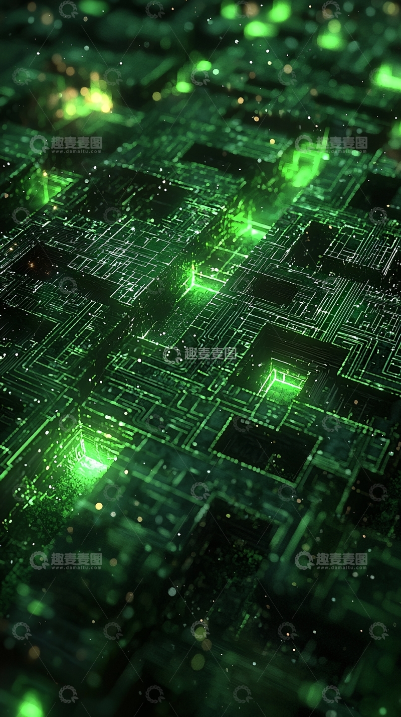 高清大图下载【趣麦麦图】绿色电路板