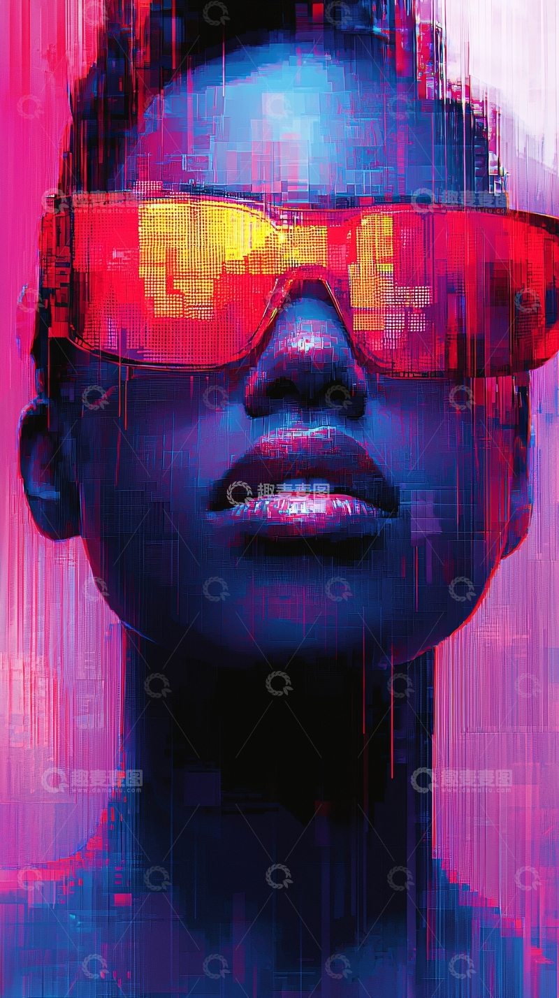 高清大图下载【趣麦麦图】未来科技感女性肖像