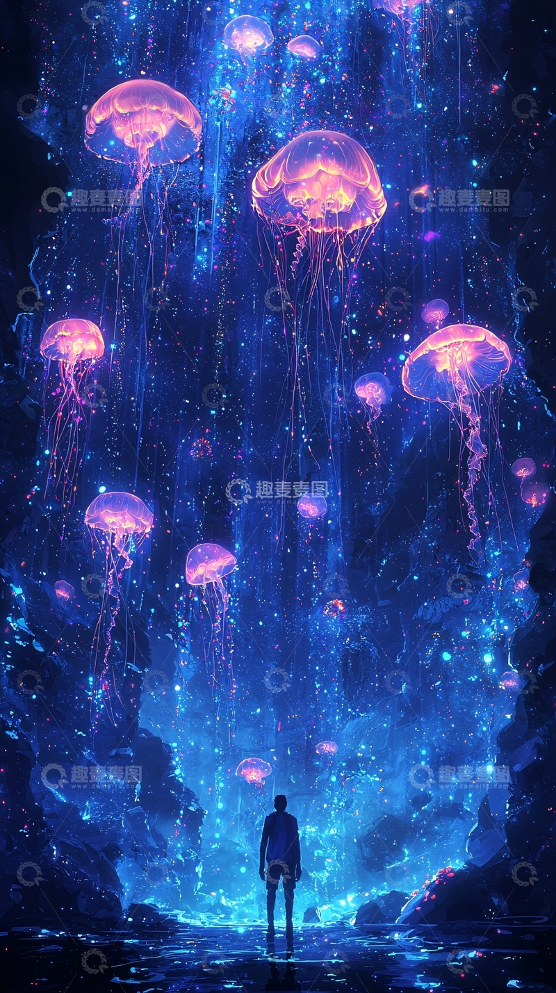 高清大图下载【趣麦麦图】梦幻水母洞穴