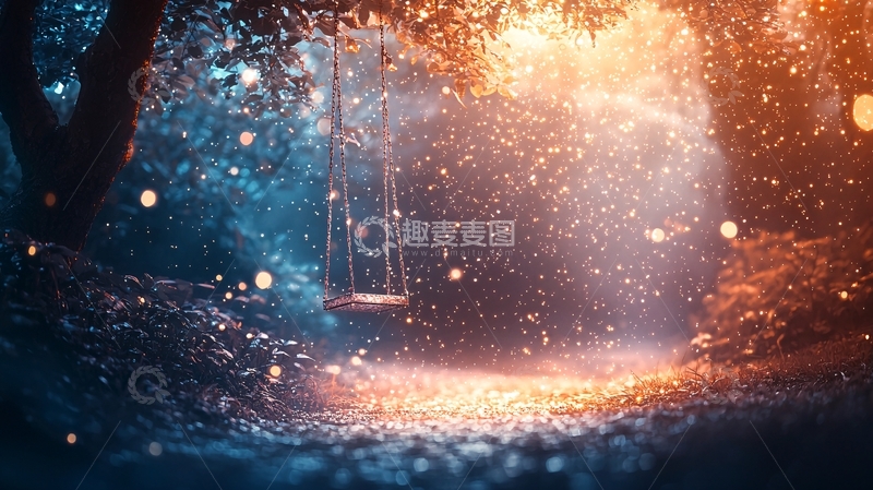 高清大图下载【趣麦麦图】梦幻森林秋千