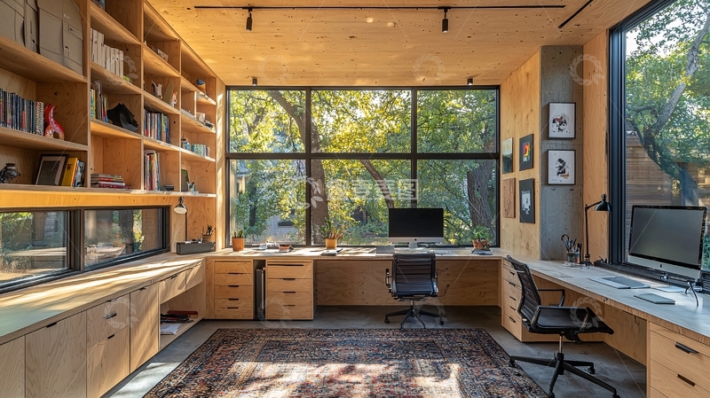 高清大图下载【趣麦麦图】现代简约书房设计