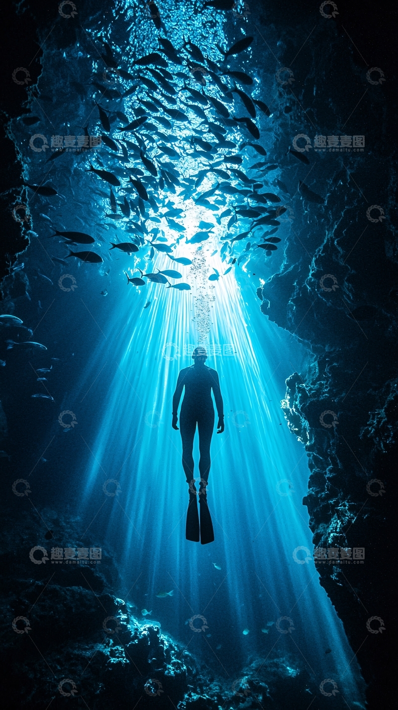 高清大图下载【趣麦麦图】潜水员