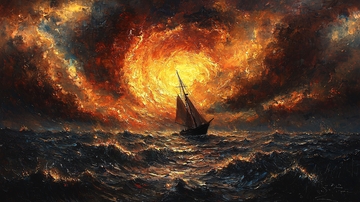 暴风雨中的小船