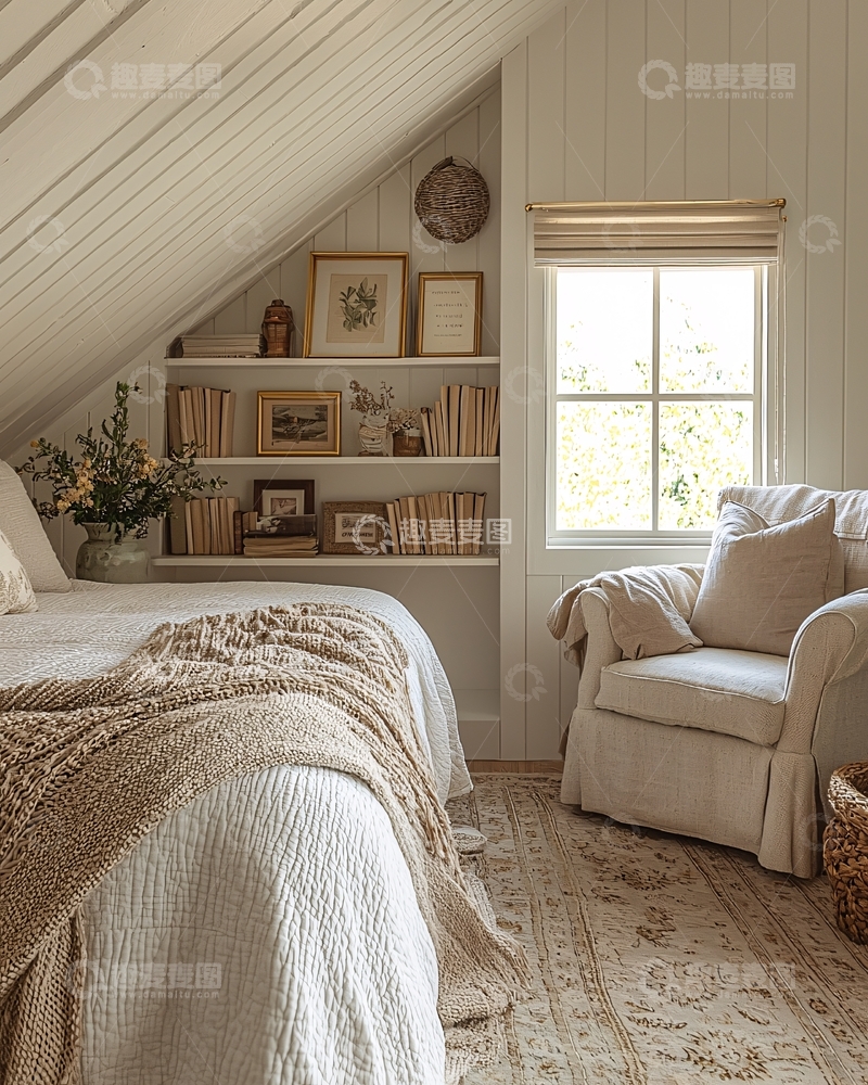 高清大图下载【趣麦麦图】温馨舒适阁楼卧室