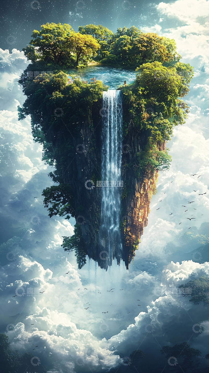 云端上的绿色岛屿