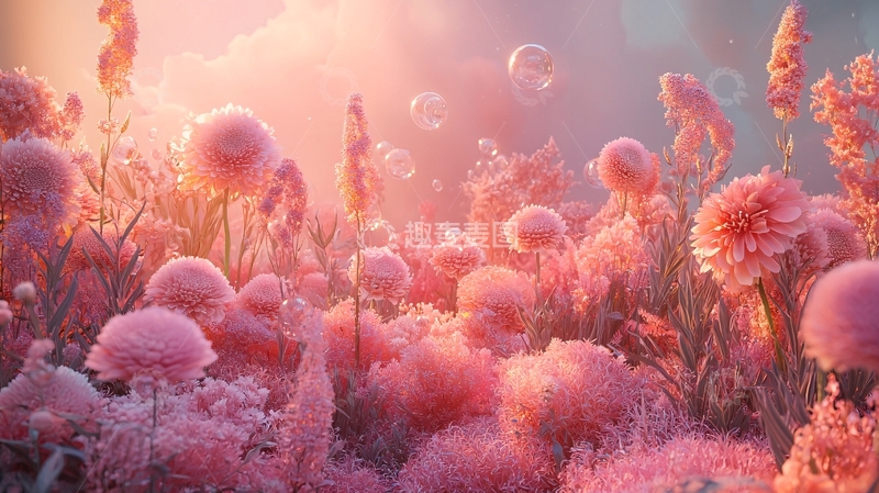 高清大图下载【趣麦麦图】梦幻粉色花海
