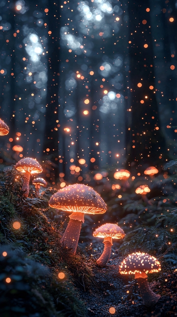 梦幻森林发光蘑菇