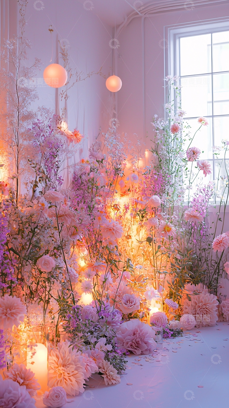 高清大图下载【趣麦麦图】粉色花墙