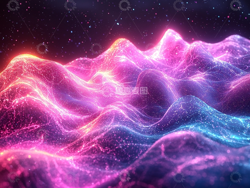 高清大图下载【趣麦麦图】梦幻彩色山脉