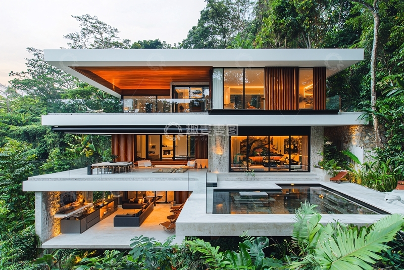 高清大图下载【趣麦麦图】现代山林别墅