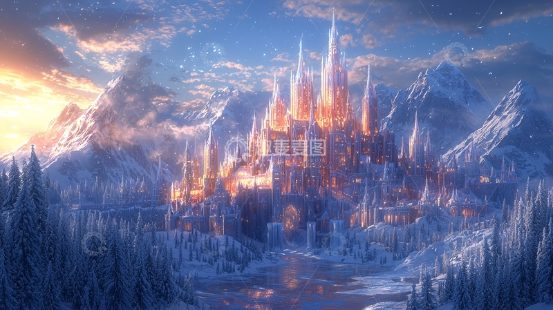 高清大图下载【趣麦麦图】冰雪王国梦幻城堡