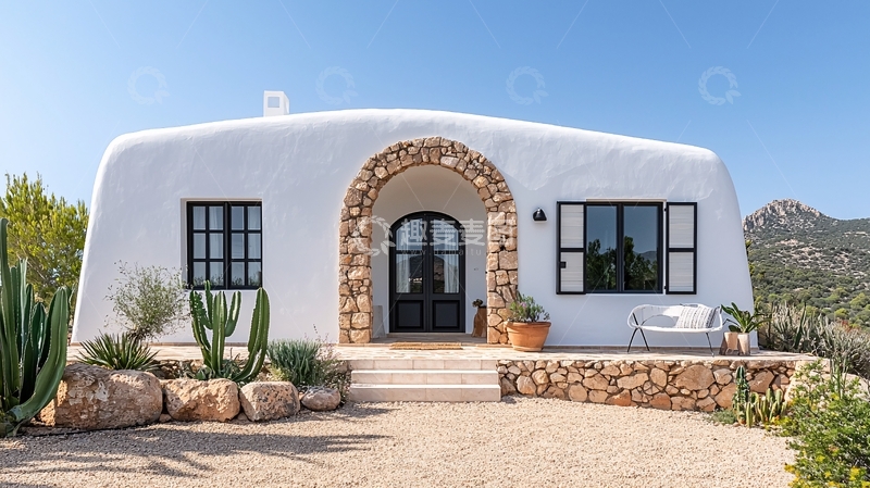 高清大图下载【趣麦麦图】地中海风格白色房屋