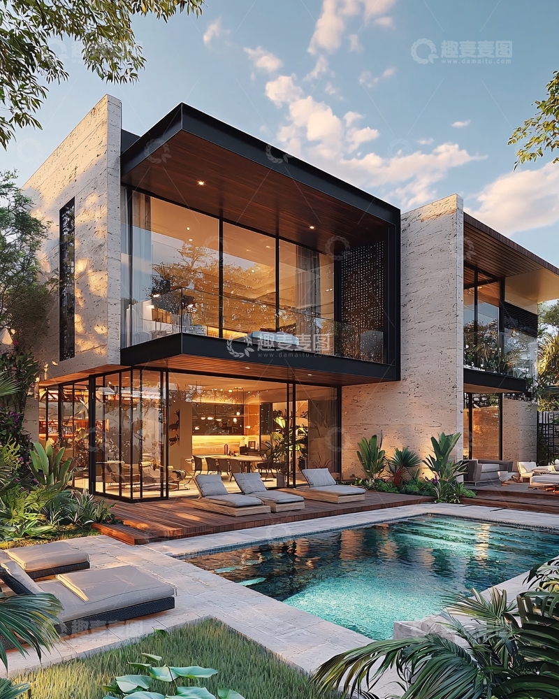 高清大图下载【趣麦麦图】现代简约别墅设计