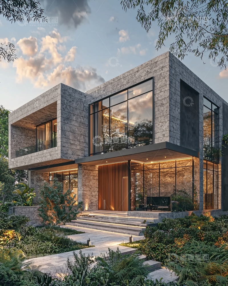 高清大图下载【趣麦麦图】现代石材别墅