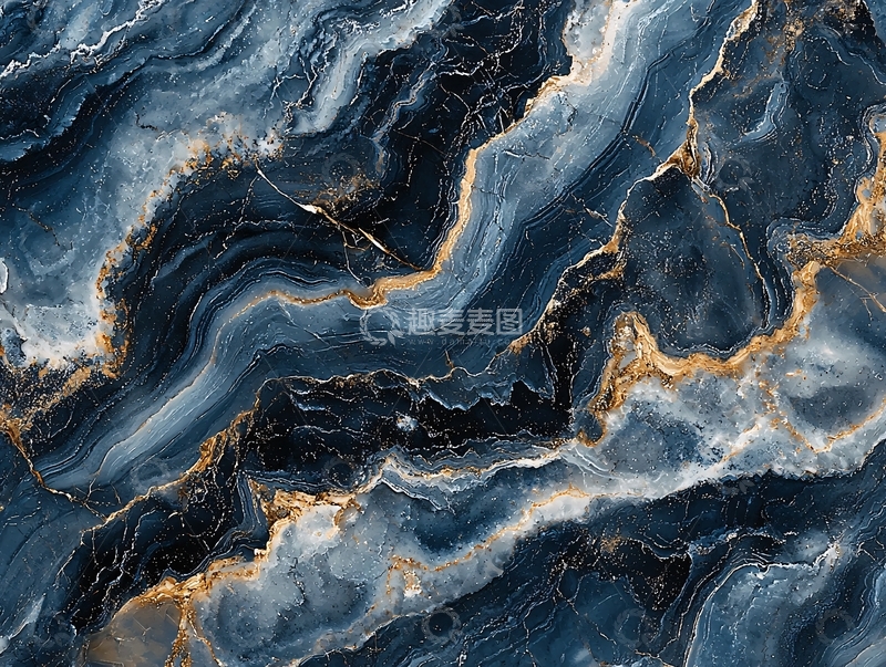 高清大图下载【趣麦麦图】深蓝金线纹理大理石