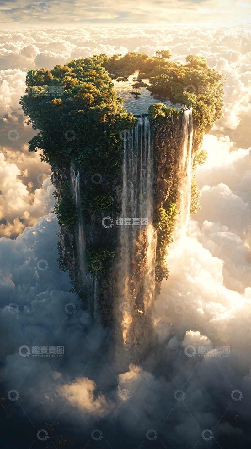 高清大图下载【趣麦麦图】云中绿洲