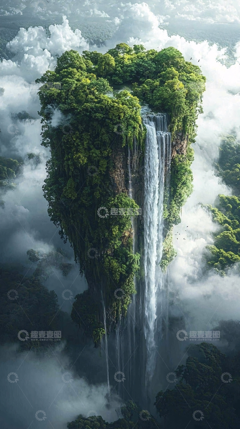 高清大图下载【趣麦麦图】空中岛屿