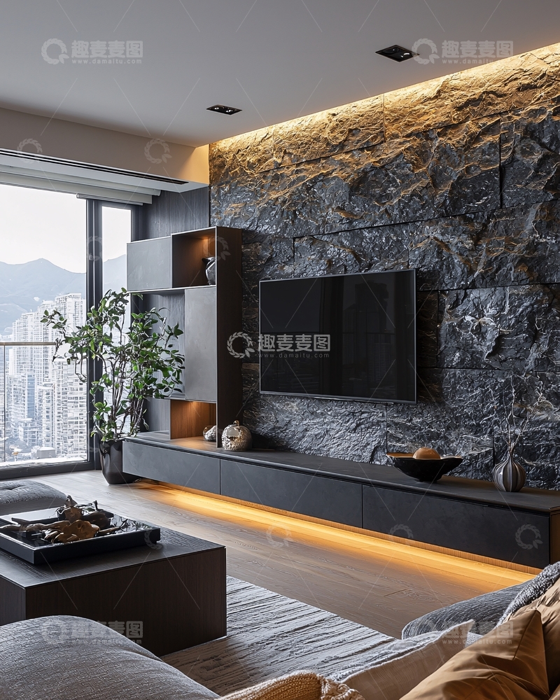 高清大图下载【趣麦麦图】现代简约电视背景墙