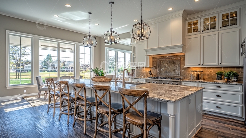 高清大图下载【趣麦麦图】现代美式乡村厨房