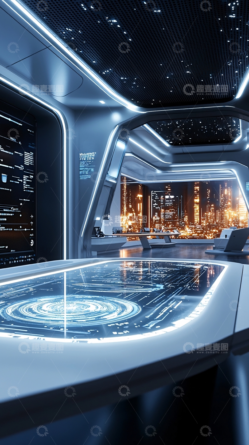 高清大图下载【趣麦麦图】未来科技感控制中心