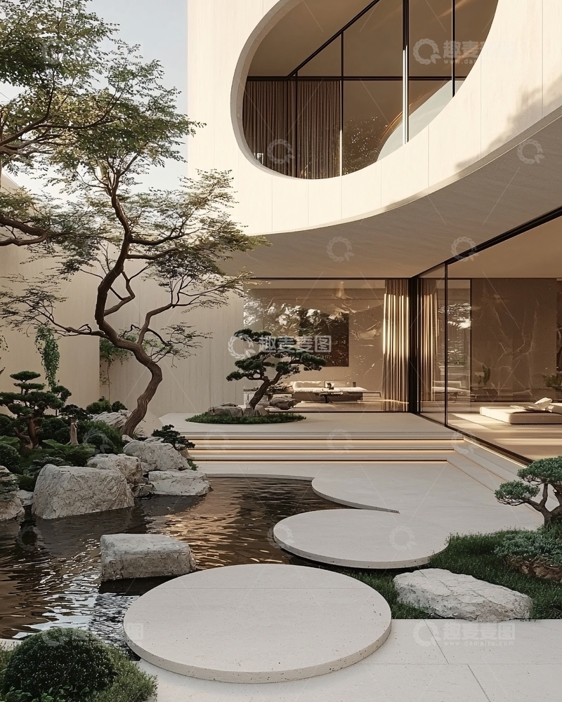 高清大图下载【趣麦麦图】现代简约庭院设计