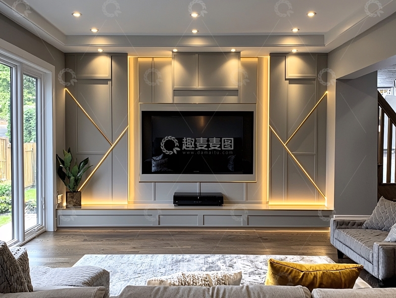 高清大图下载【趣麦麦图】现代简约电视背景墙