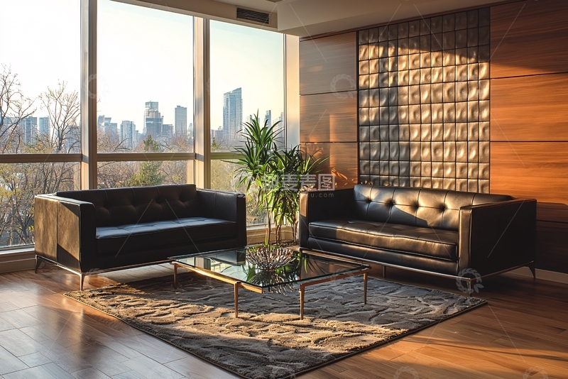 高清大图下载【趣麦麦图】现代简约客厅落地窗