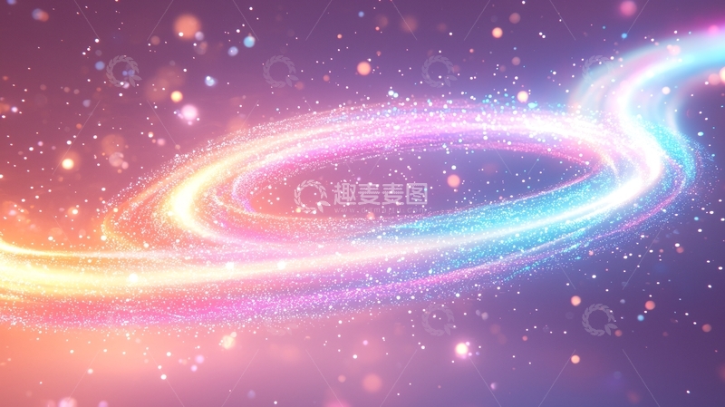 高清大图下载【趣麦麦图】光晕轨迹梦幻星空背景