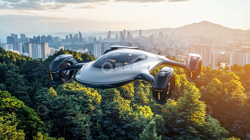 高清大图下载【趣麦麦图】未来城市飞行汽车