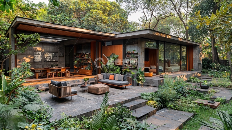 高清大图下载【趣麦麦图】森林环绕现代住宅