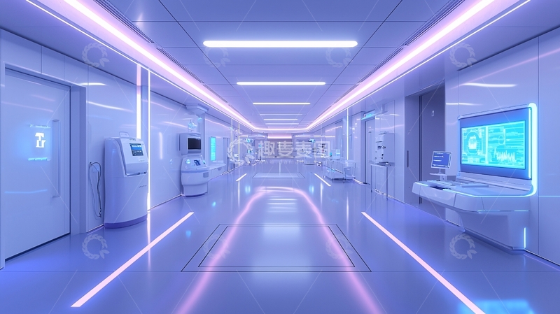 高清大图下载【趣麦麦图】未来科技感医院走廊