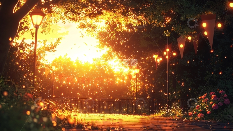 高清大图下载【趣麦麦图】夜晚火焰树林