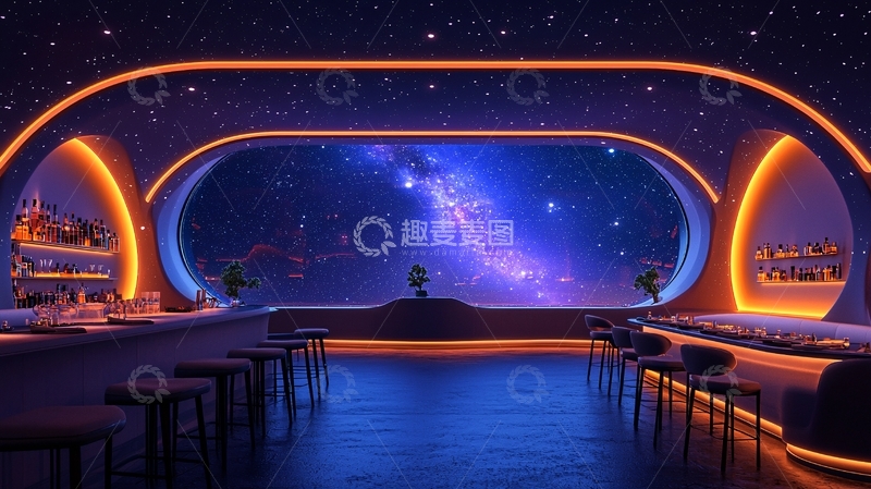 高清大图下载【趣麦麦图】太空主题酒吧