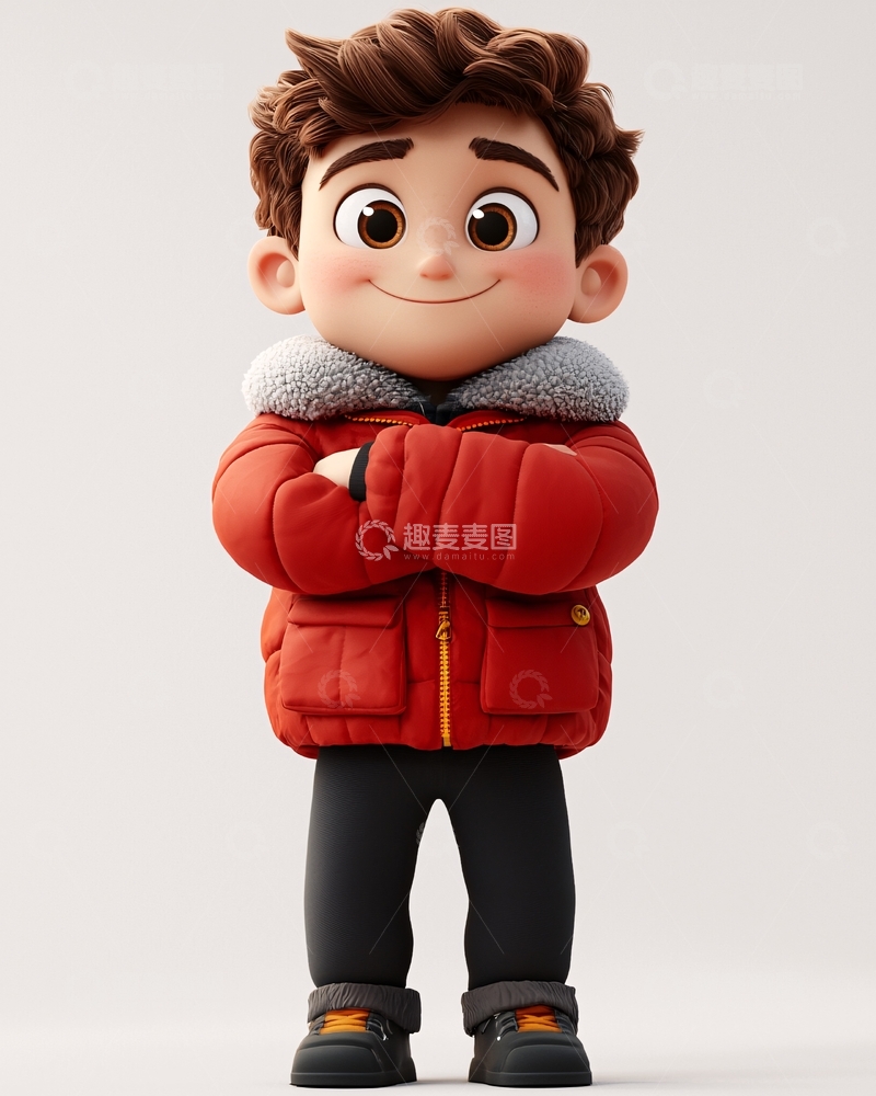 高清大图下载【趣麦麦图】微笑的卡通男孩