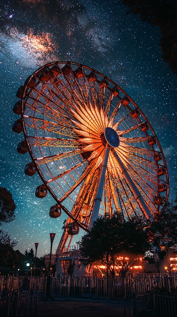 星空摩天轮夜景
