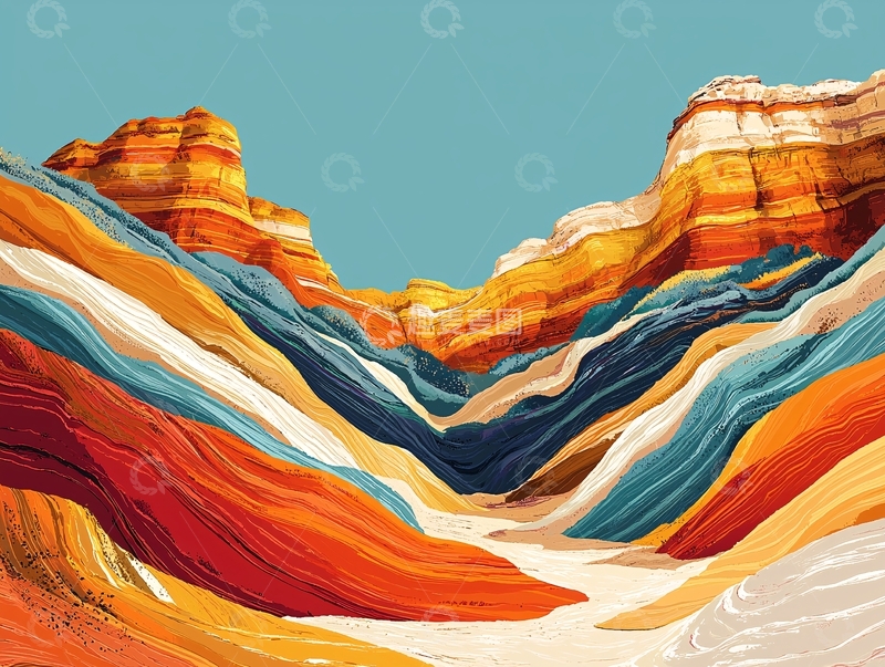 高清大图下载【趣麦麦图】彩色山脉