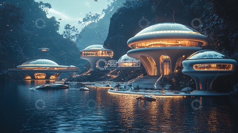 高清大图下载【趣麦麦图】未来科幻建筑群