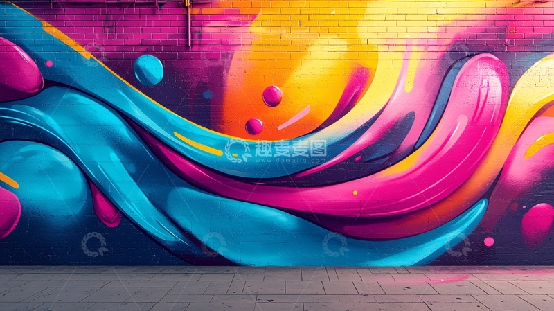 高清大图下载【趣麦麦图】抽象涂鸦墙绘