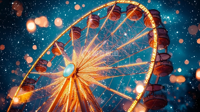 高清大图下载【趣麦麦图】梦幻星空摩天轮