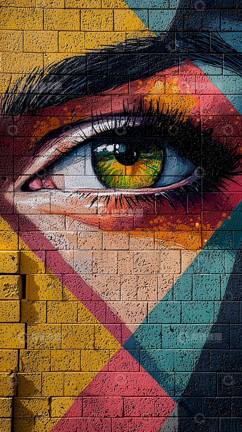 高清大图下载【趣麦麦图】涂鸦艺术眼睛特写